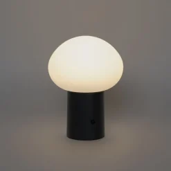 Set aus 2 wiederaufladbaren LED-Tischlampen Pilz Schwarz - Louise