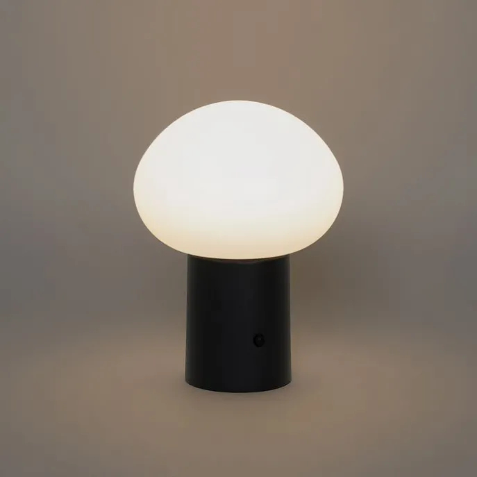 Set aus 2 wiederaufladbaren LED-Tischlampen Pilz Schwarz - Louise