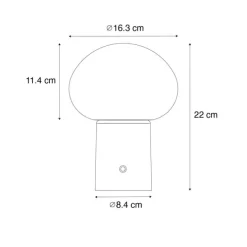 Set aus 2 wiederaufladbaren LED-Tischlampen Pilz Schwarz - Louise