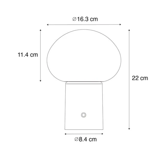 Set aus 2 wiederaufladbaren LED-Tischlampen Pilz Schwarz - Louise
