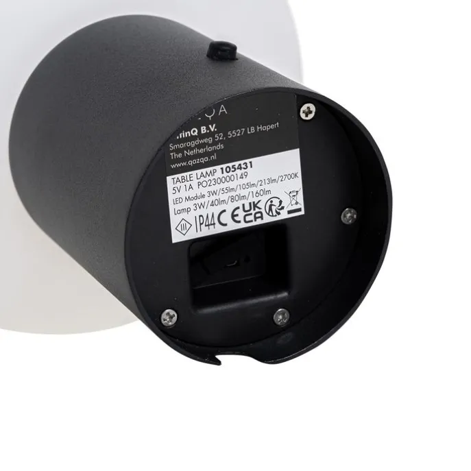 Set aus 2 wiederaufladbaren LED-Tischlampen Pilz Schwarz - Louise