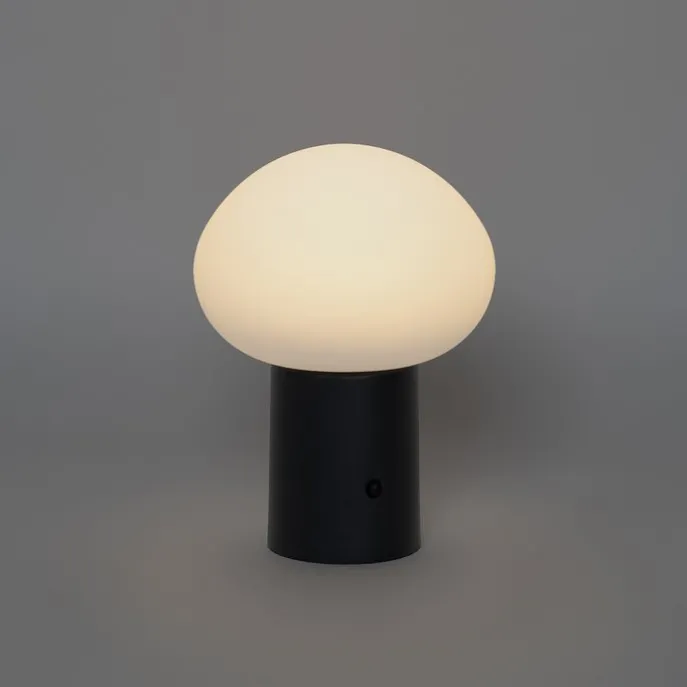 Set aus 2 wiederaufladbaren LED-Tischlampen Pilz Schwarz - Louise