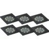 Set mit 6 Bodeneinbaustrahlern Schwarz Quadratisch inkl. LED IP65 Solar - Terry