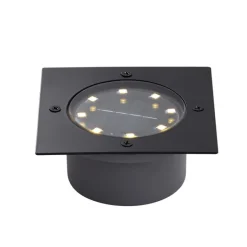 Set mit 6 Bodeneinbaustrahlern Schwarz Quadratisch inkl. LED IP65 Solar - Terry