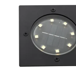 Set mit 6 Bodeneinbaustrahlern Schwarz Quadratisch inkl. LED IP65 Solar - Terry