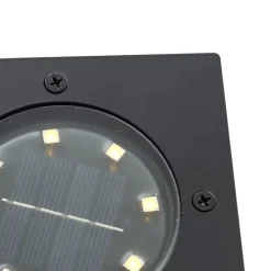 Set mit 6 Bodeneinbaustrahlern Schwarz Quadratisch inkl. LED IP65 Solar - Terry