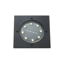 Set mit 6 Bodeneinbaustrahlern Schwarz Quadratisch inkl. LED IP65 Solar - Terry