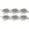 Set mit 6 Bodeneinbaustrahlern Aluminium Quadratisch inkl. LED IP65 Solar - Terry