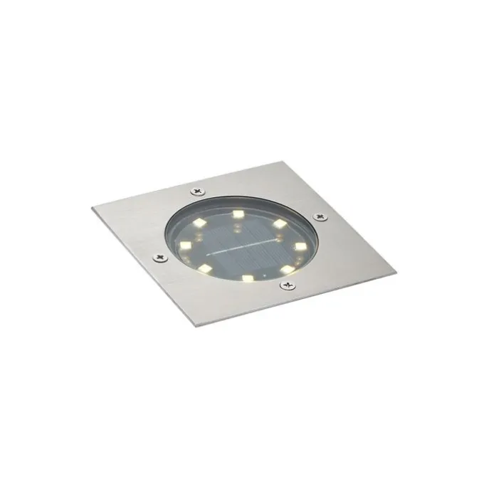 Set mit 6 Bodeneinbaustrahlern Aluminium Quadratisch inkl. LED IP65 Solar - Terry