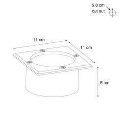 Set mit 6 Bodeneinbaustrahlern Aluminium Quadratisch inkl. LED IP65 Solar - Terry
