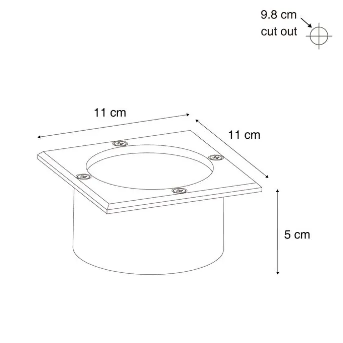 Set mit 6 Bodeneinbaustrahlern Aluminium Quadratisch inkl. LED IP65 Solar - Terry