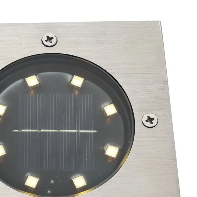 Set mit 6 Bodeneinbaustrahlern Aluminium Quadratisch inkl. LED IP65 Solar - Terry