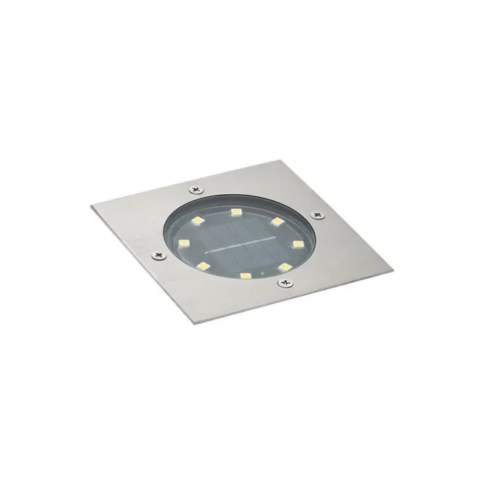 Set mit 6 Bodeneinbaustrahlern Aluminium Quadratisch inkl. LED IP65 Solar - Terry