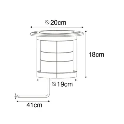 Set mit 6 Bodenstrahlern Stahl AR111 verstellbar IP65 - Delux Honey