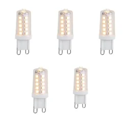 Set mit 5 dimmbaren G9 LED-Lampen 3W 250lm 3000K