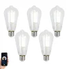 Set mit 5 E27 Dimmbare LED-Glühbirnen ST64 Klar 7W 806lm 2700-6500K
