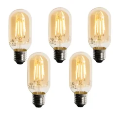 Set mit 5 E27 dimmbare LED-Lampe Gold T45 4W 300 lm 2200K