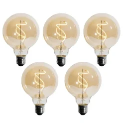 Set mit 5 E27 dimmbare LED-Spirale Filament G95 4W 270lm 2700K