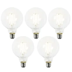 Set mit 5 E27 LED-Glühbirnen G95 klar 2,2W 470lm 2700K