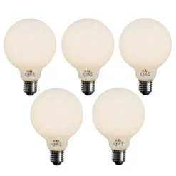 Set mit 5 E27 3-Stufen dimmbare LED-Glühbirne Opal G95 4W 450lm 3000K