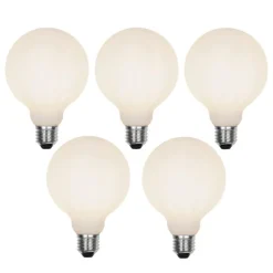 Set mit 5 E27 3-stufig dimmbare LED-Lampe G95 Milchglas 5W 550 lm 2700K