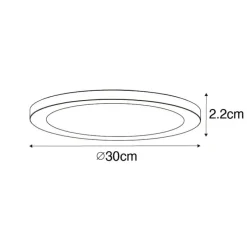 Set mit 6 Einbau- oder Aufbau-Spots weiß 30 cm inkl. LED 3-Stufen-Dim-to-Warm - Trans