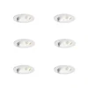 Set mit 6 Einbaustrahlern Weiß 6,8 cm inkl. LED 750 lm Dimmbar IP65 - Gaius