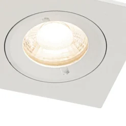 Set mit 6 Einbaustrahlern weiß quadratisch GU10 50mm IP44 - Xena