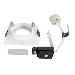 Set mit 6 Einbaustrahlern weiß quadratisch GU10 50mm IP44 - Xena