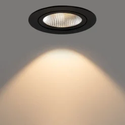 Set mit 6 Einbaustrahlern schwarz 9,5 cm inkl. LED 1300 lm dimmbar IP65 - Gaius