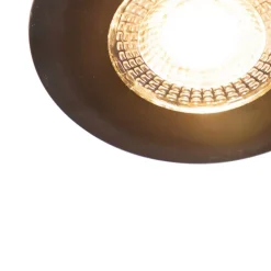 Set mit 5 Einbaustrahlern schwarz 3-Stufen-Dimmbar IP44 - Ulo