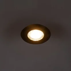 Set mit 5 Einbaustrahlern schwarz 3-Stufen-Dimmbar IP44 - Ulo