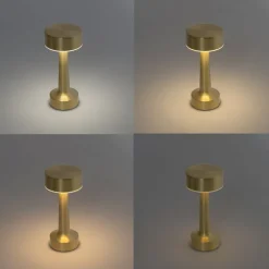 Set mit 2 goldenen RGBW-wiederaufladbaren Tischlampen - Isobel
