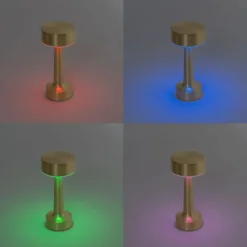 Set mit 2 goldenen RGBW-wiederaufladbaren Tischlampen - Isobel