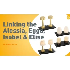 Set mit 2 goldenen RGBW-wiederaufladbaren Tischlampen - Isobel