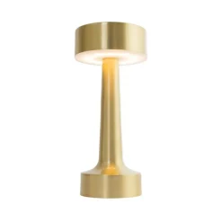 Set mit 2 goldenen RGBW-wiederaufladbaren Tischlampen - Isobel