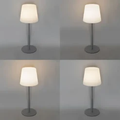 Set mit 2 grauen wiederaufladbaren Tischleuchten 40 cm IP54 - Jude