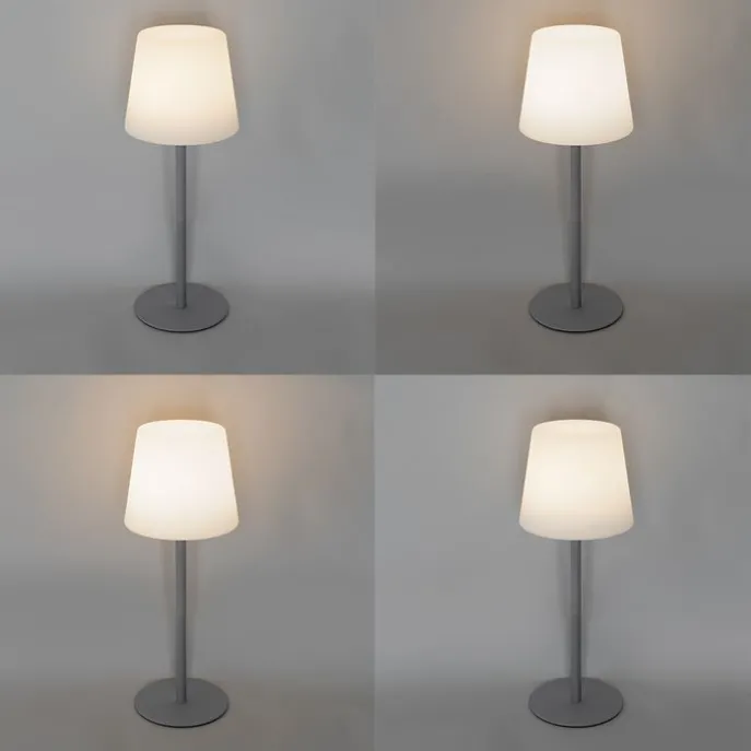 Set mit 2 grauen wiederaufladbaren Tischleuchten 40 cm IP54 - Jude