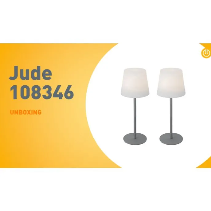 Set mit 2 grauen wiederaufladbaren Tischleuchten 40 cm IP54 - Jude