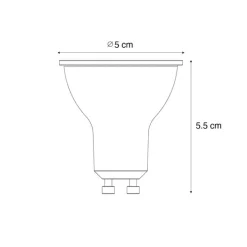 Set mit 5 GU10 dimbare LED lamp 3W 200 lm 4000K