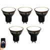 Set mit 5 Intelligente dimmbare GU10-LED-Lampe schwarz 7W 600 lm 3000K