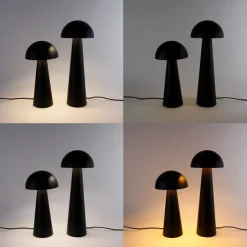 Set mit 2 intelligenten Außen-Stehleuchten schwarz 50 cm und 65 cm - Mushroom