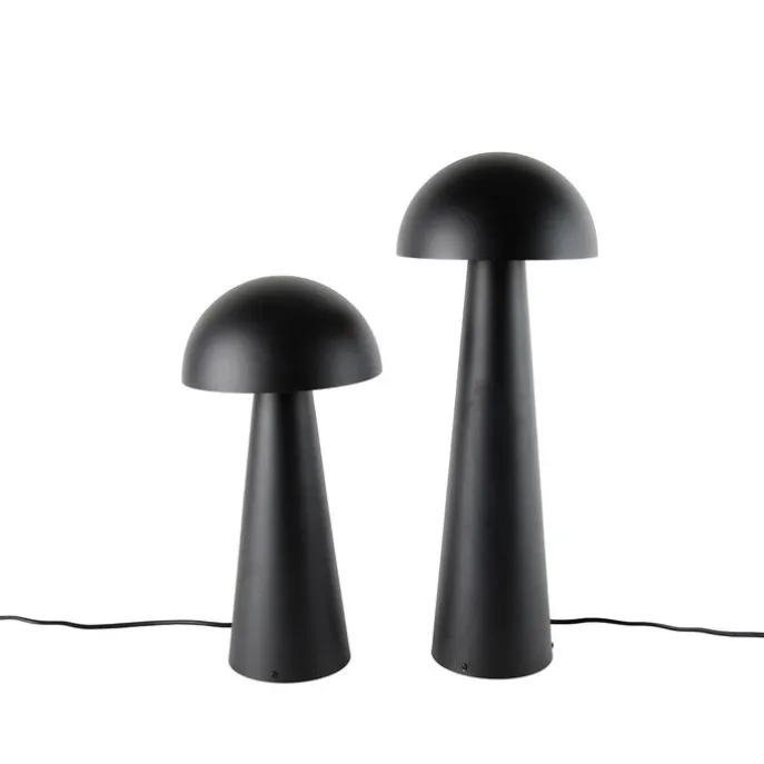 Set mit 2 intelligenten Außen-Stehleuchten schwarz 50 cm und 65 cm - Mushroom