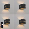 Set mit 4 intelligenten Wandleuchten schwarz mit Gold 9,7 cm inkl. Wifi G9 - Transfer Groove