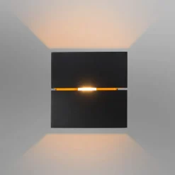 Set mit 4 intelligenten Wandleuchten schwarz mit Gold 9,7 cm inkl. Wifi G9 - Transfer Groove