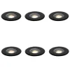 Set mit 6 modernen Außen-Bodenspothlights schwarz 35 mm verstellbar IP65 - Delux