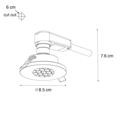 Set mit 6 modernen Badezimmer-Einbaustrahlern Gold IP54 - Shed Honey