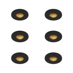 Set mit 6 modernen Badezimmer-Einbaustrahlern schwarz IP54 - Shed Honey
