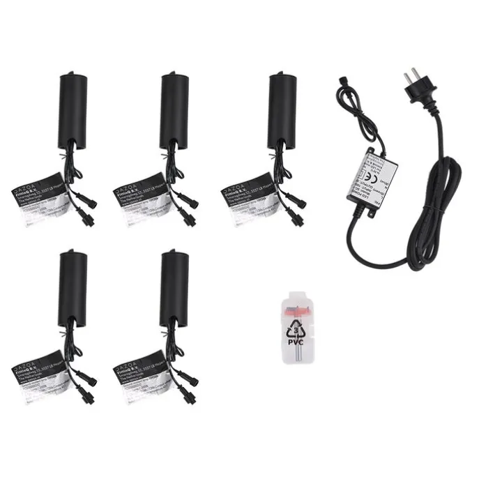 Set mit 5 modernen Bodeneinbaustrahlern schwarz inkl. LED IP67 - Linsey