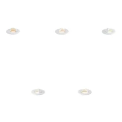 Set mit 5 modernen Bodeneinbaustrahlern weiß inkl. LED IP67 - Linsey